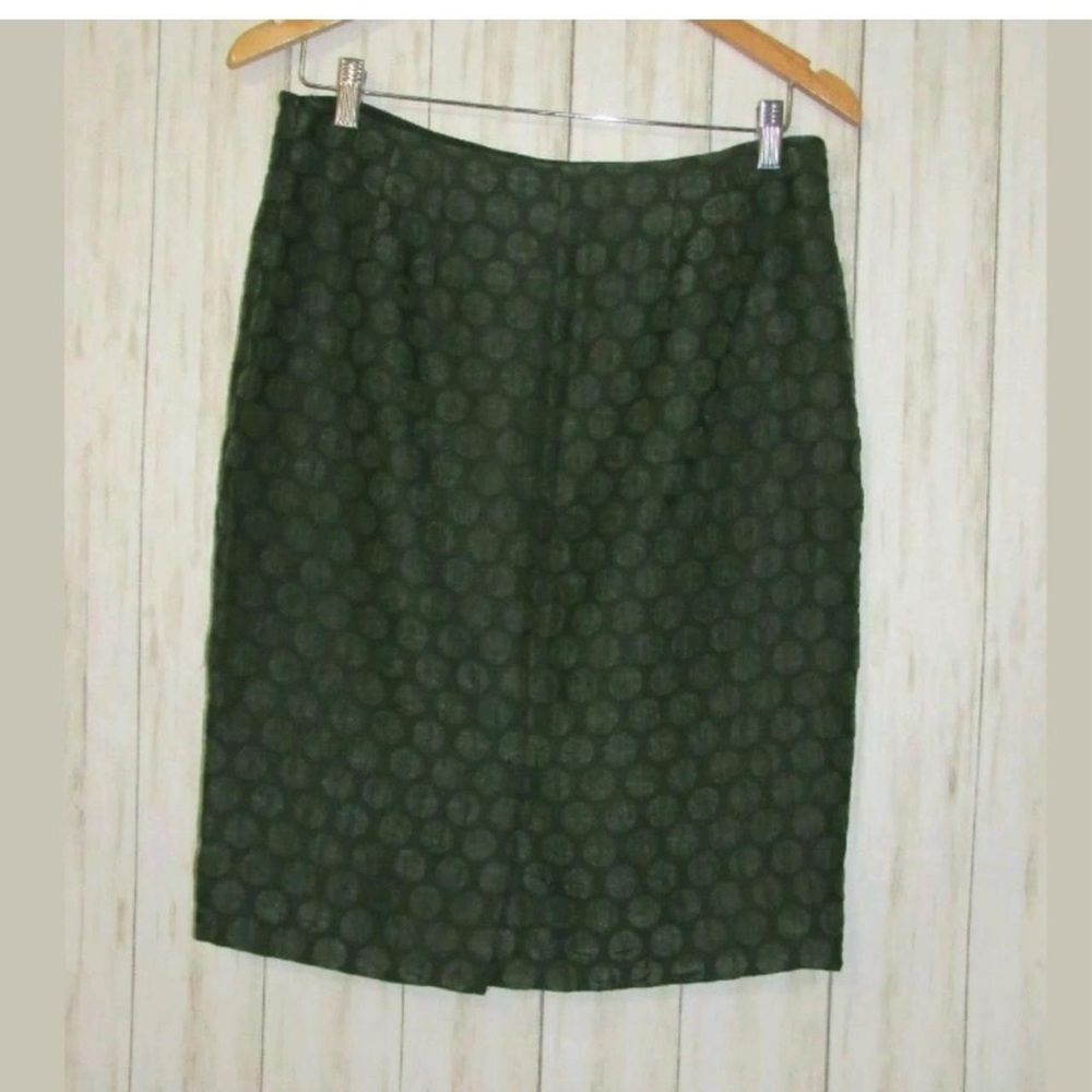 Maeve Anthropologie green polka‎ dot pencil skirt women’s 0 - Picture 5 of 8